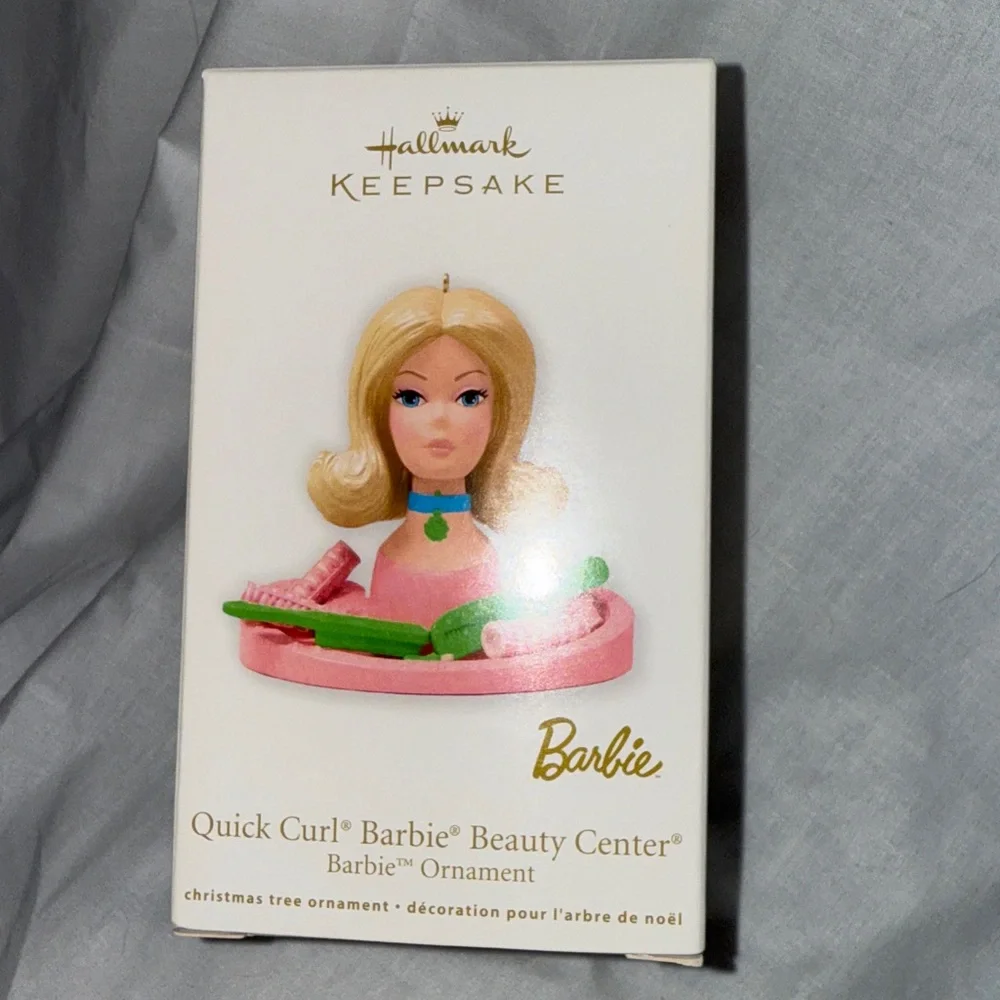 Hallmark Keepsake Barbie Ornament Quick Curl Barbie Beauty Center
